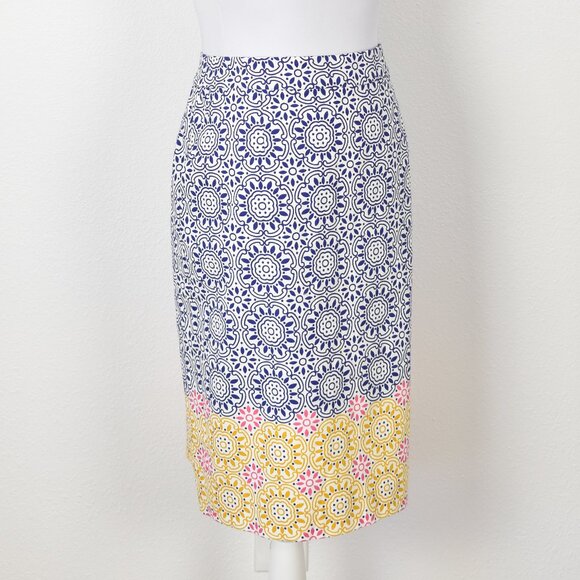Boden Gabriella Pencil Skirt Blue Sun Tile NEW - 8 - Picture 3 of 8